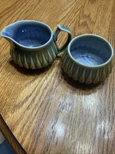 Wade Irish Porcelain Glazed Creamer & Open Sugar James Borsey Rain Drop- Ireland