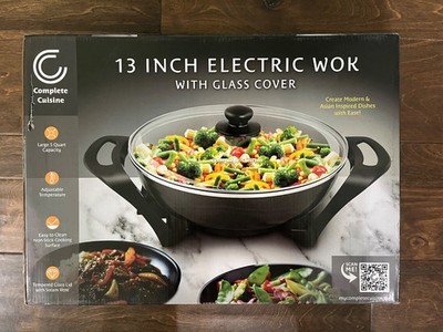 Complete Cuisine 13  Electric Wok w/ Glass Lid - Brand New in Box