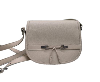 Vintage ESPRIT Saddle Bag Cream Faux Leather 90s Shoulder Bag Tassel