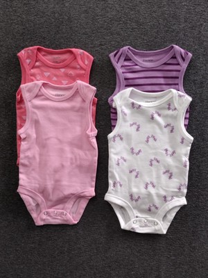 Hanes Baby Ultimate Flexy Sleeveless Multi Bodysuit Boys & Girls 4-Pack 6-12 M