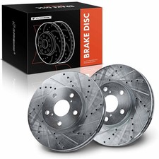 A-Premium 11.65 inch 295.9mm Front Drilled and Slotted Disc Brake Rotors Compa