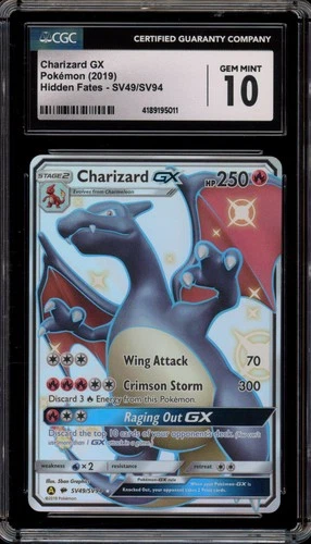 Pokemon Charizard GX Hidden Fates Full Art #SV49 CGC 10 Gem Mint