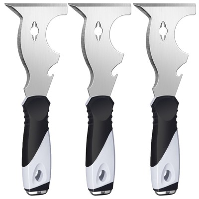 Mister Rui Paint Scraper, 3 Pack Multi Use Tools Putty Knife 10 in 1,... 