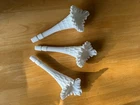 Fenton White Milk Glass Thumbprint Epergne 3 Horns ONLY