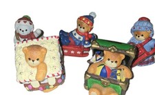 Enesco VTG 1980s Lucy and Me Rigg lot of 5 VTG Christmas/Holiday Winter Bears