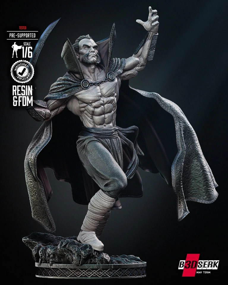Ra's Al Ghul 3D Resin Statue – Unpainted Model Kit – Batman DC League - Image 2 of 4