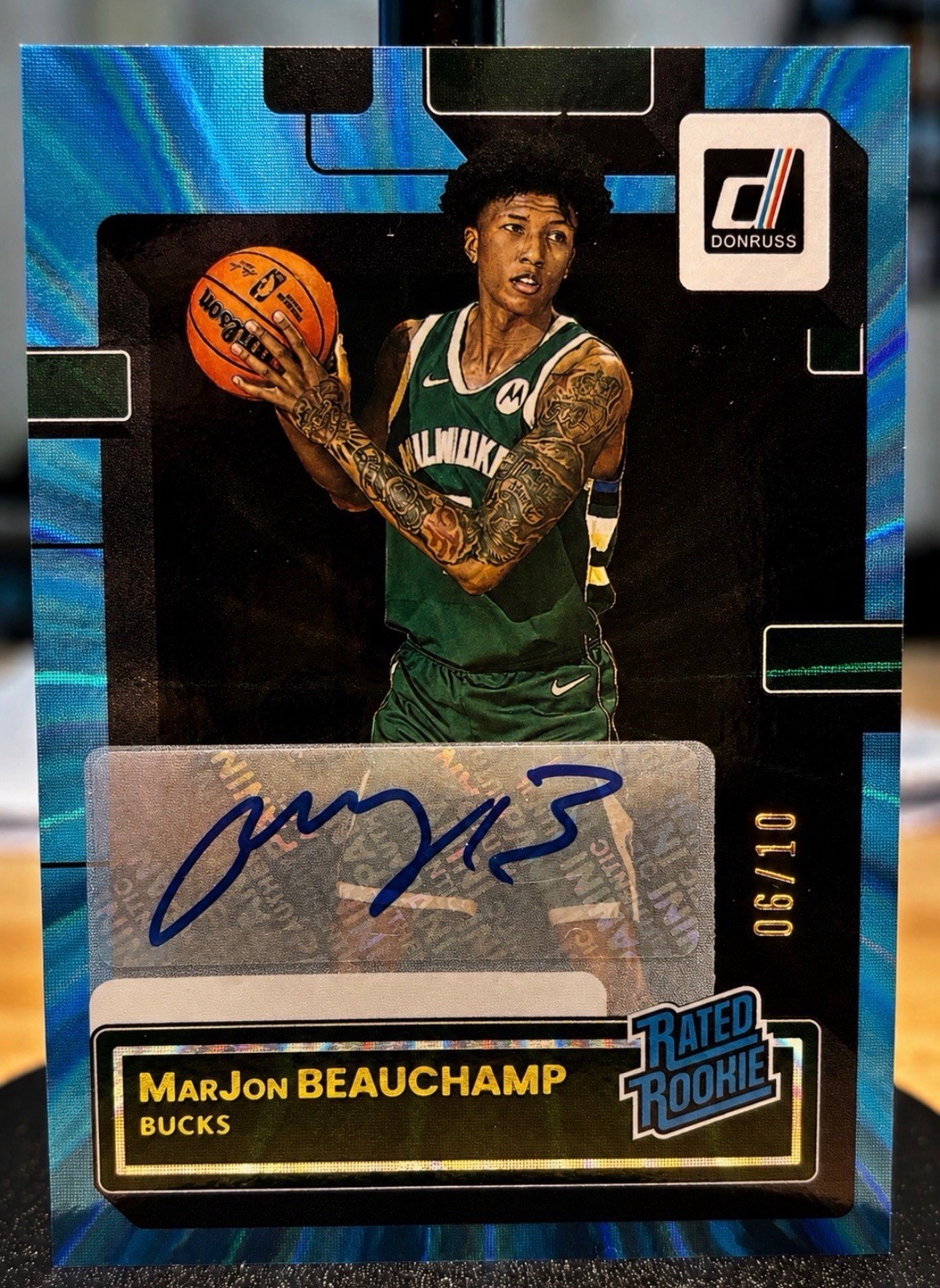 Panini 2022-23 Donruss MarJon Beauchamp Rated Rookie Auto #224 /10 Bucks
