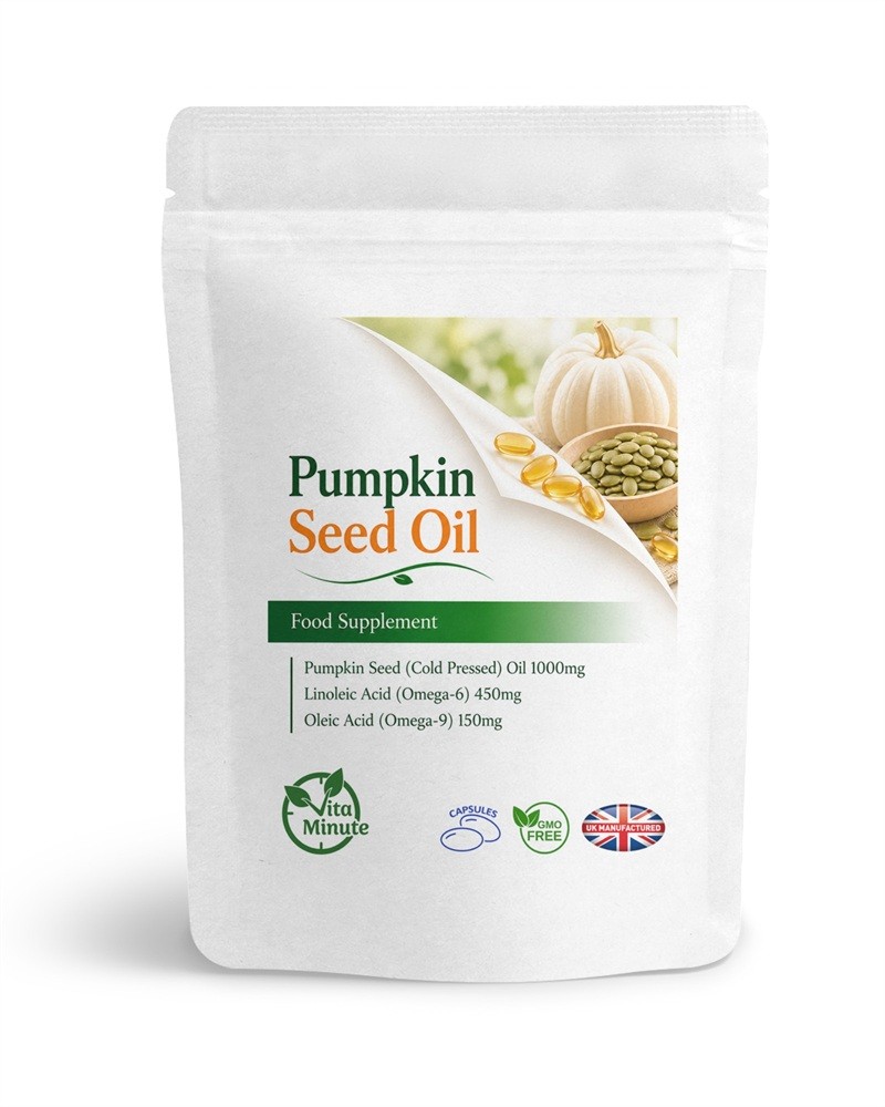 Vitaminute Pumpkin Seed Oil 1000Mg | Cold Pressed Omega-6 & 9 | 60 Capsules - Image 2