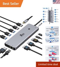 High-Speed 13-in-1 USB C Docking Station with Dual Monitor and 10Gbps Transfer