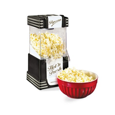 Nostalgia Retro Hot Air Popcorn Maker 12-Cup Oil-Free Popper Machine Black Home