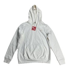 PUMA Essentials Logo Pullover Hoodie Womens Size L Casual Outerwear Ivory NWT