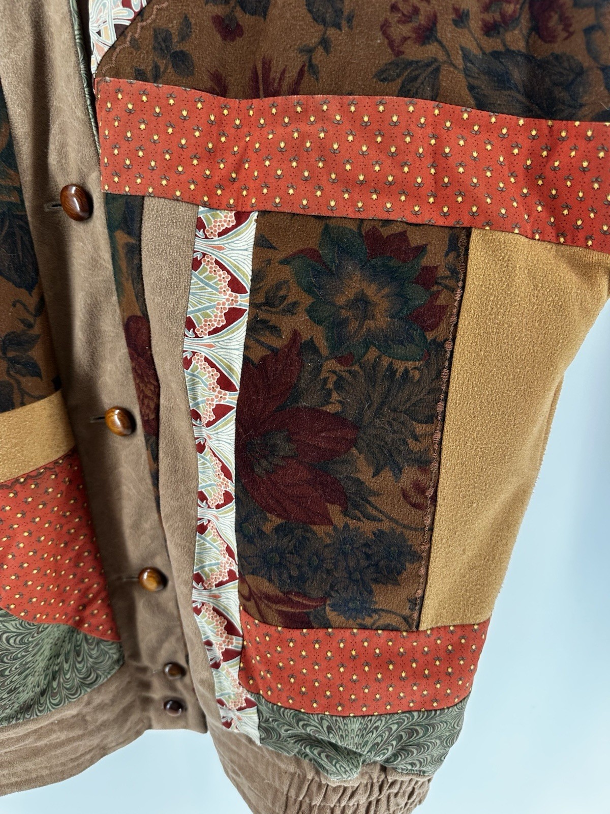 Vtg 70s Quilt Jacket Patchwork Jacket M Artsy Boh… - image 7