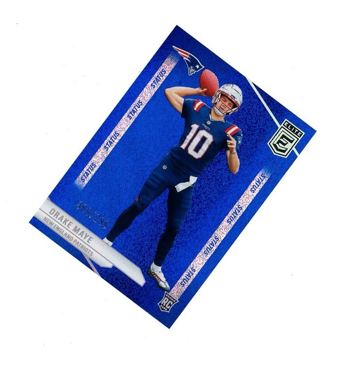RARE 2024 Elite BLUE STATUS ROOKIE SP DRAKE MAYE /299 RC! New England Patriots