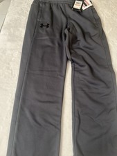 NWT Boys Under Armour Pennant Pants Sweats Youth Black/Gray YSM