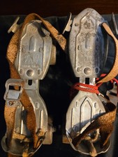 Vintage Speed King Adjustable Metal Roller Skates Leather Straps With Key