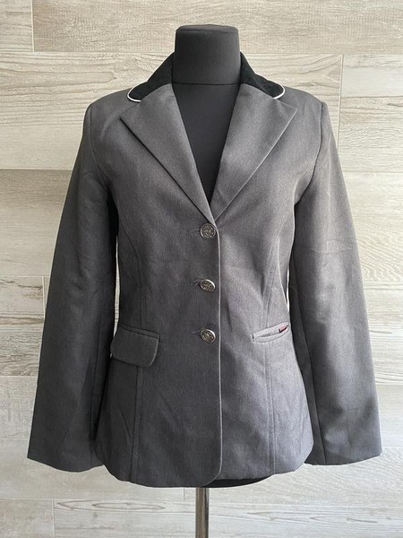 Women Red Horse Riding Jacket Grey Polyester S
