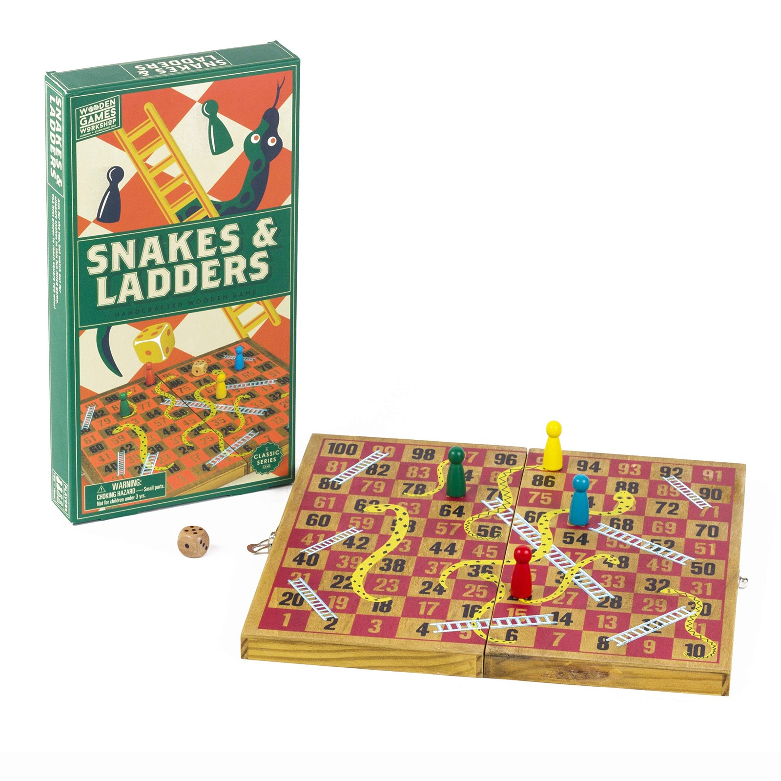 Professor Puzzle; Wooden Snakes & Ladders - Traditional / Classic Wooden Family