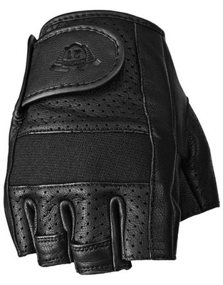 Half Jab Perforated Gloves Black Sm