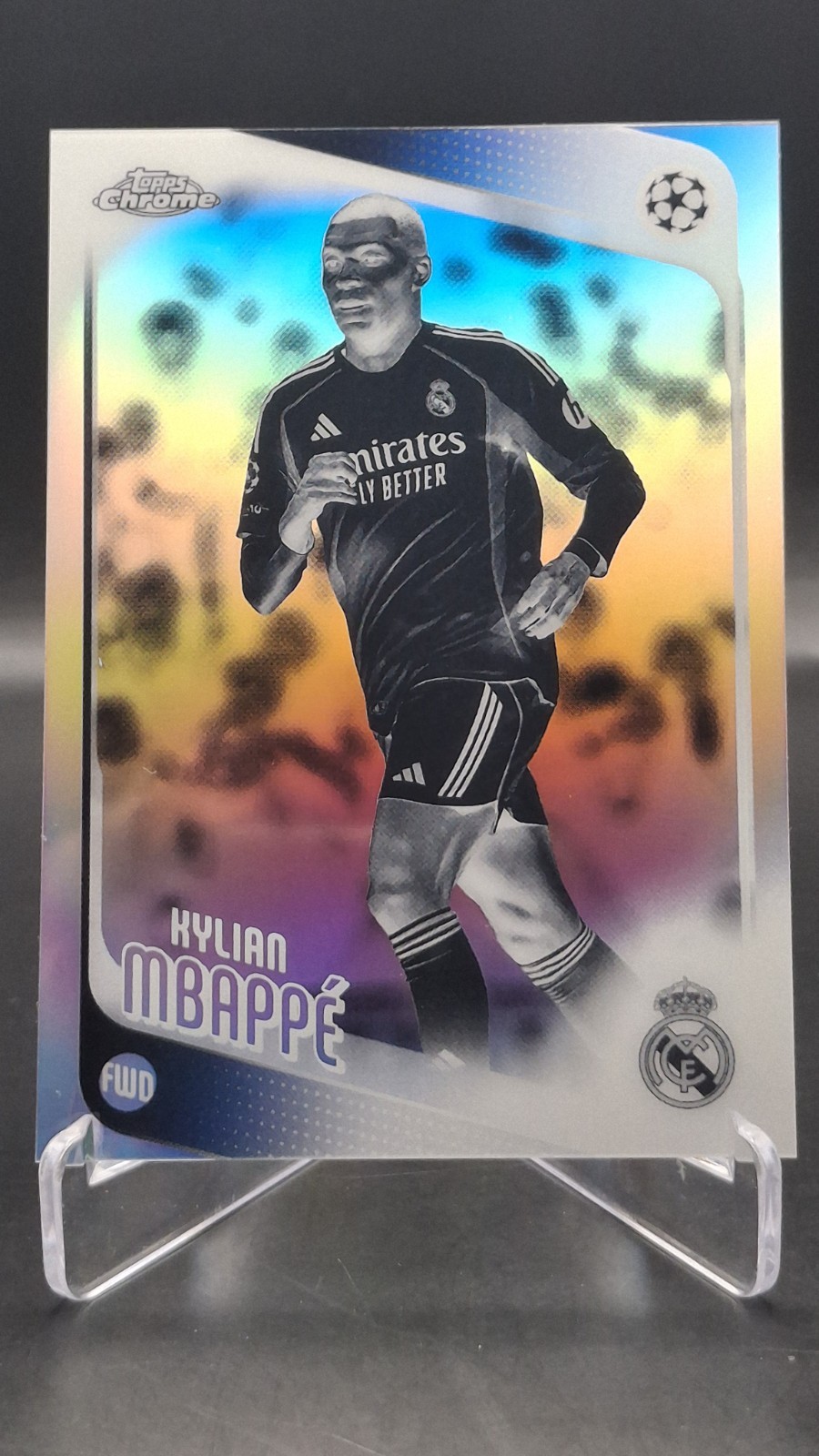 2025-26 Topps Chrome UEFA CC Kylian Mbappe Negative Refractor #112 Real Madrid