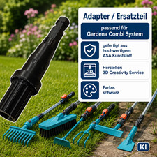 Adapter Einsatz passend f&uuml;r Gardena Combisystem Stiel Ersatzteil ASA Schwarz