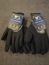 Wells Lamont Cold Weather Nitrile Coated Gloves Hi-Viz Warm Large Winter 2-Pair