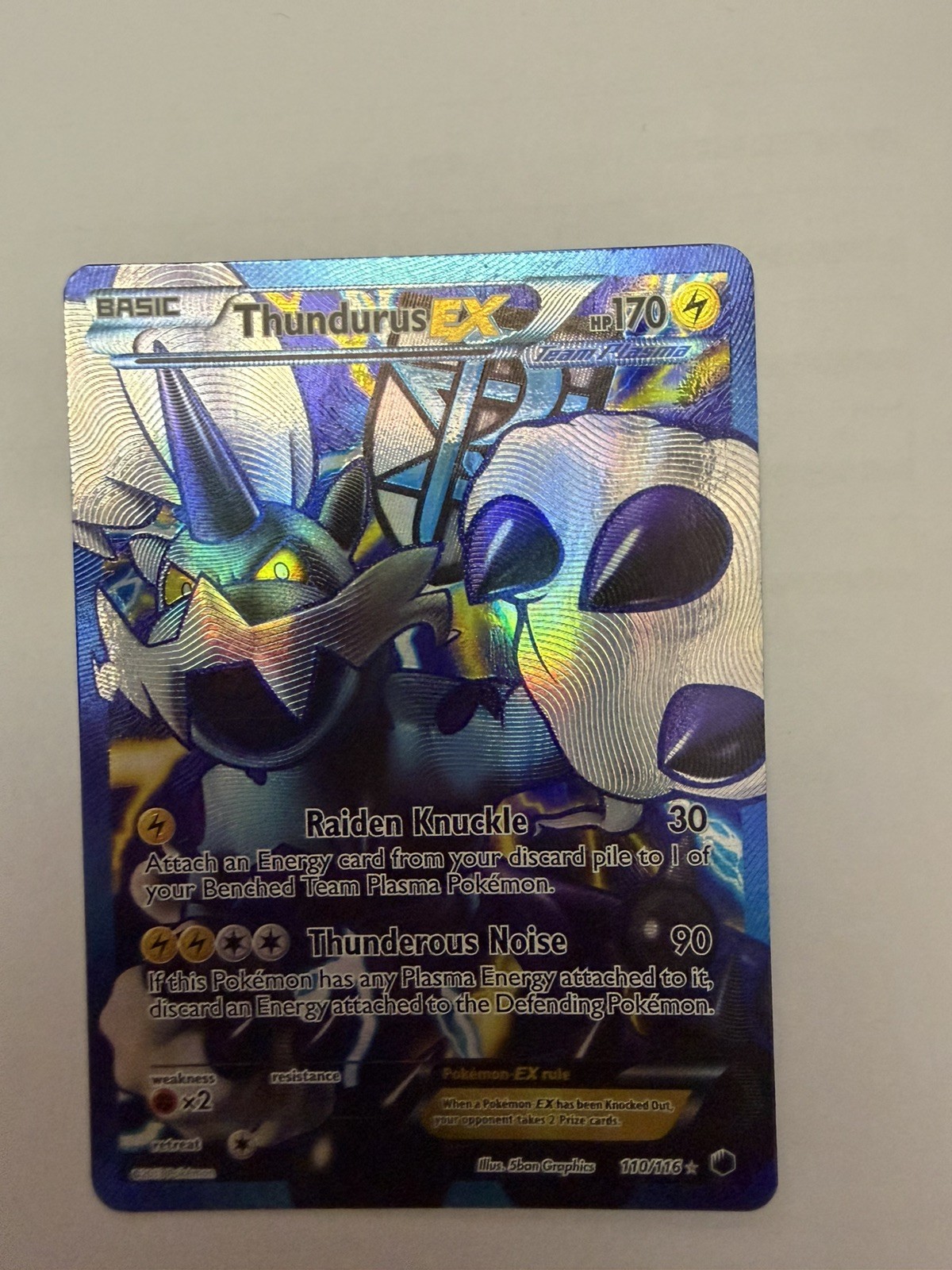 Pokemon TCG Thundurus EX (Team Plasma) (110 Full Art) Plasma Freeze 110/116