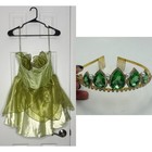 Dolls Kill Women’s Trickz N Treatz Dress & Crown Princess Costume Green 2XL New