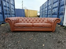 Stunning Brown Leather Chesterfield Sofa BECKFORD FREE DELIVERY 🚚