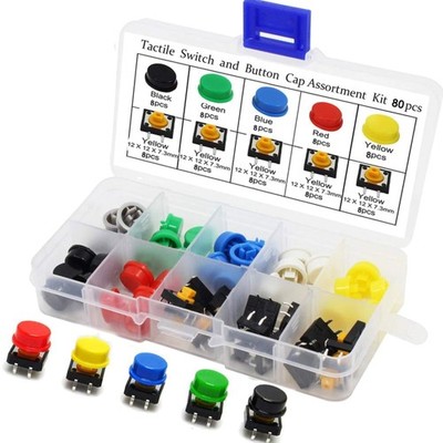Kabelbinder Elektronik Schalter Tactile Push Button 80 Stück 12x12mm