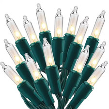 Clear Warm White 29 Ft. 150 Count Christmas String Lights with Green Wire for In