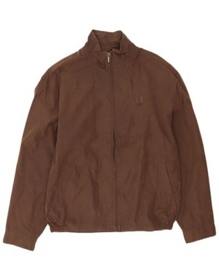 Izod Mens Bomber Jacket UK 36 Small Brown Polyester AH15