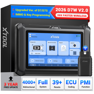2026 Newest XTOOL D7W 2.0 Bidirectional All System Automotive Diagnostic Scanner