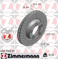 2X Bremsscheibe Zimmermann 460.1560.20 2 Bremsscheiben FüR Porsche