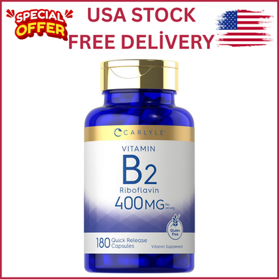 #ad #ad Carlyle Vitamin B 2 400mg 180 Count Non GMO Gluten Free Supplement B2 Riboflavin $9.59