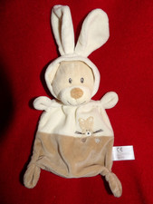 Doudou Plat  Grain de Blé Z Ours Beige Déguisé en Lapin Ecru
