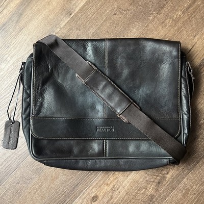 Kenneth Cole Reaction Brown Leather Risky Business Messenger Laptop Satchel