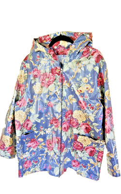 Blair Jacket Women's XL Floral Hooded Full Zip Floral Raincoat Lightweight