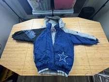 Vintage Dallas Cowboys Logo Athletic NFL Pro Line Hooded Puffer Jacket Youth sz8
