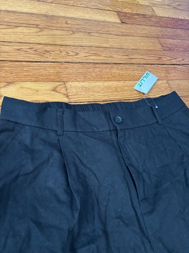 Willit Womens Pants Size XL Black Linen Cotton Wide Leg Pleated Trousers NWT - Picture 3 of 6