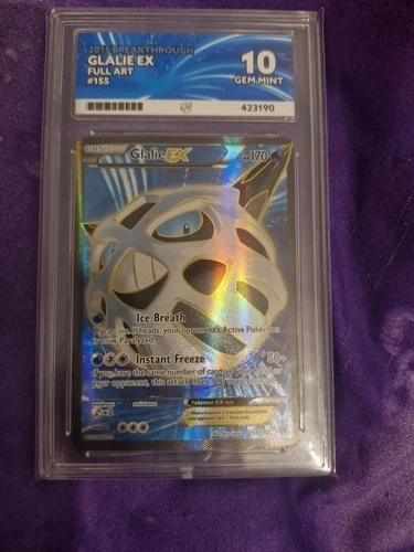 2015 POKEMON XY BREAKTHROUGH #155 FULL ART/GLALIE EX Ace 10 GEM MINT