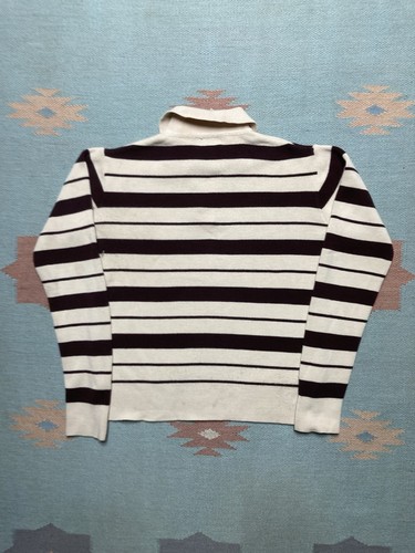 Vintage 70s long sleeve polo shirt acrylic JCP striped youth large adult small - Picture 7 of 9