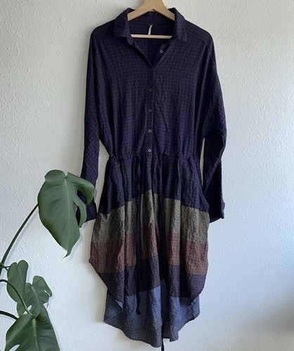 Vestido Camisa Boho Túnica Free People Púrpura en Niveles Talla M - Imagen 2 de 6