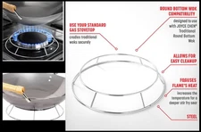 Joyce Chen Wok Ring for Pairing with Traditional Round Bottom Woks Chrome