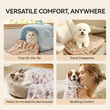 3 Pack Soft Fleece Dog Blankets, Warm  Fluffy Pet Throws