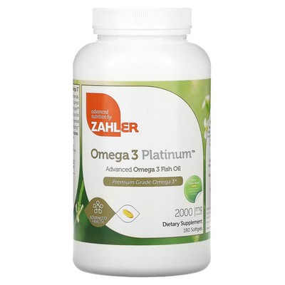 2 X Zahler, Omega 3 Platinum, Advanced Omega 3 Fish Oil, 2,000 mg, 1-Worldwide