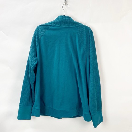 Tek Gear 2X Plus Womens Teal Blue Full Zip Fleece Lightweight Jacket - Picture 5 of 6