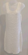 BCBG MAXAZRIA White Sequin Dress Sz Med NWT Nina