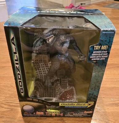 Vintage 1998 Godzilla Building Coin Bank Electronic Figure