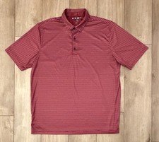 Greg Norman Performance Play Dry ML75 Polo Golf Shirt-Men's XL-Red Striped