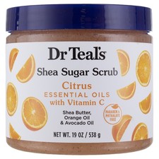 4 Pack Dr Teal's Shea Sugar Body Scrub, Citrus, 19 oz